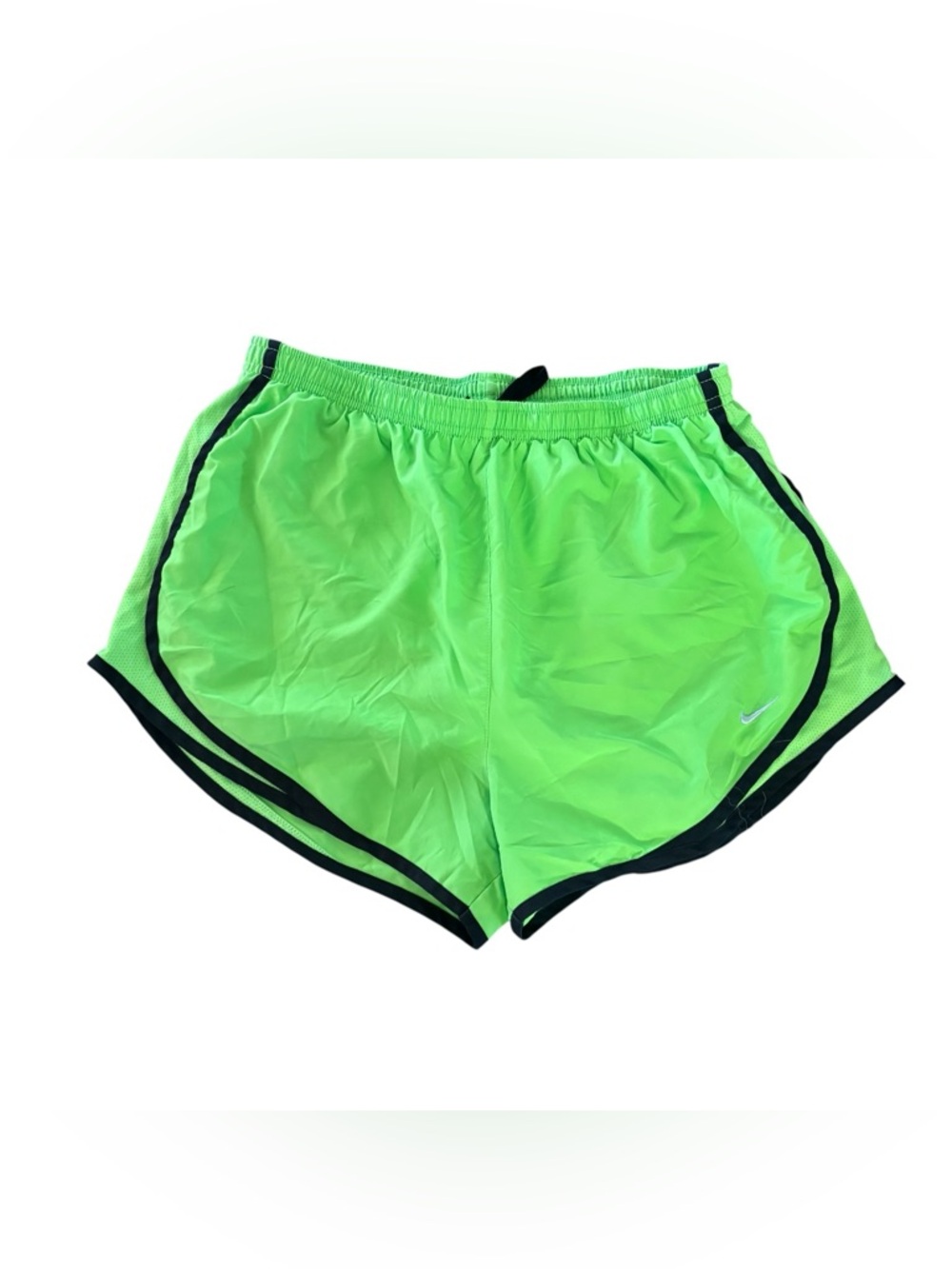 Nike Bright Lime Green Running Shorts with Black Trim
